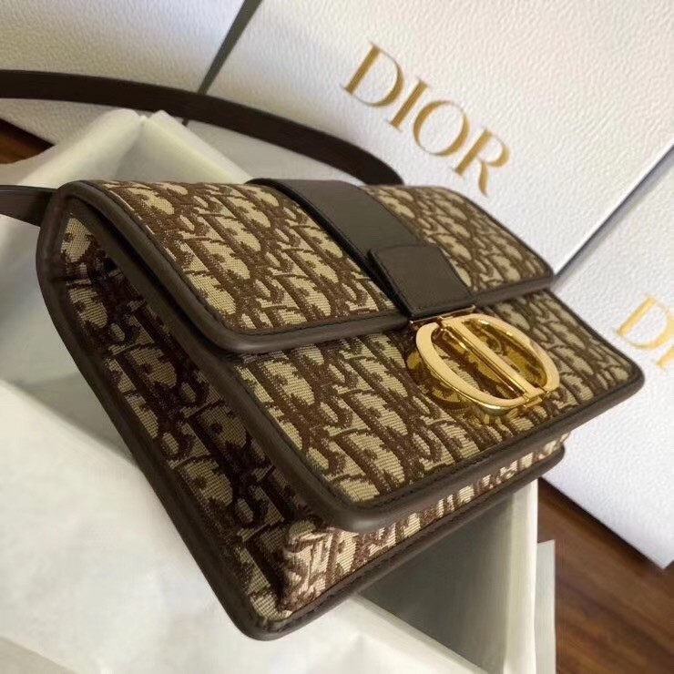 Dior 30 Montaigne Bag In Brown Oblique Jacquard Canvas 101