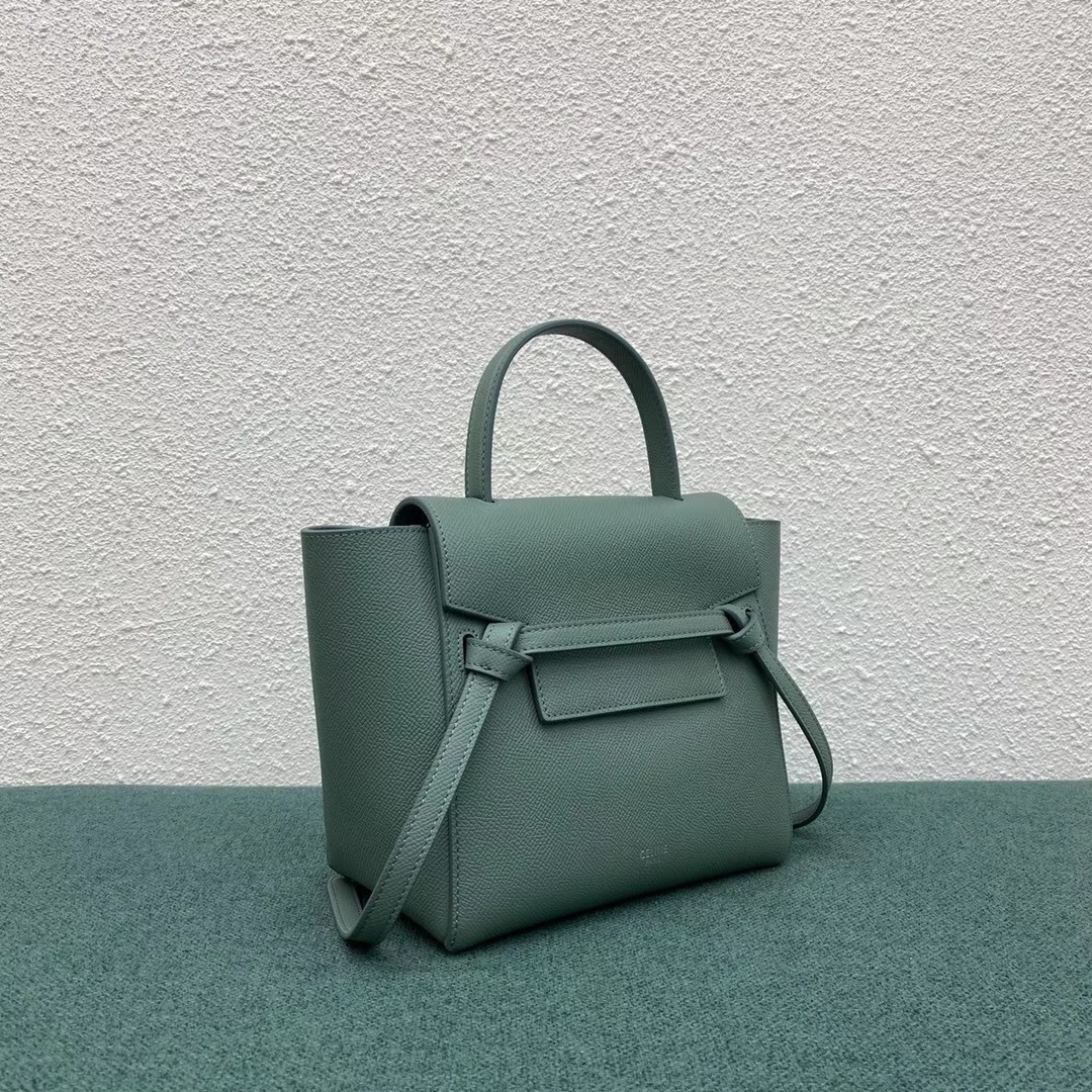 Celine Belt Nano Bag In Celadon Grained Calfskin 590