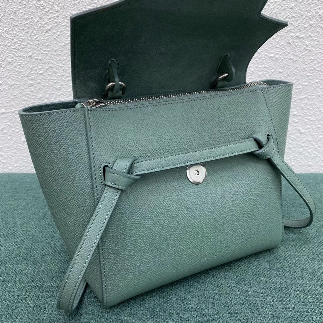 Celine Belt Nano Bag In Celadon Grained Calfskin 590