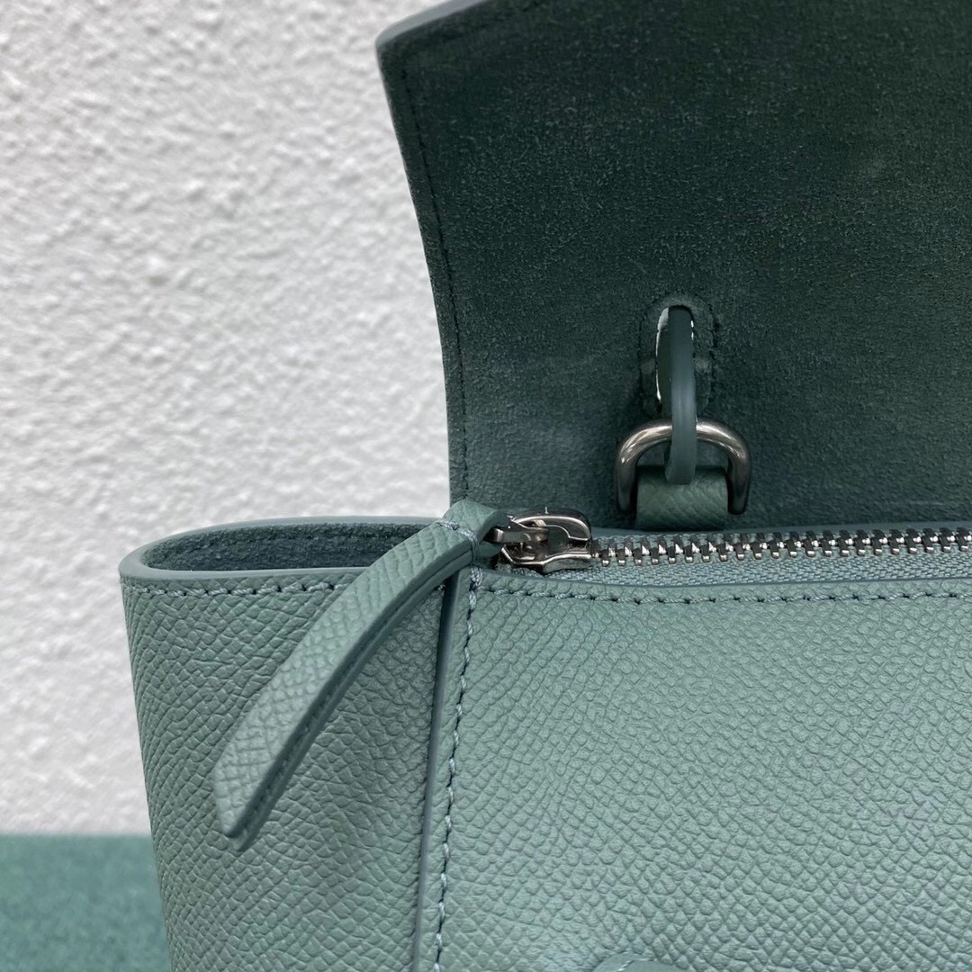 Celine Belt Nano Bag In Celadon Grained Calfskin 590