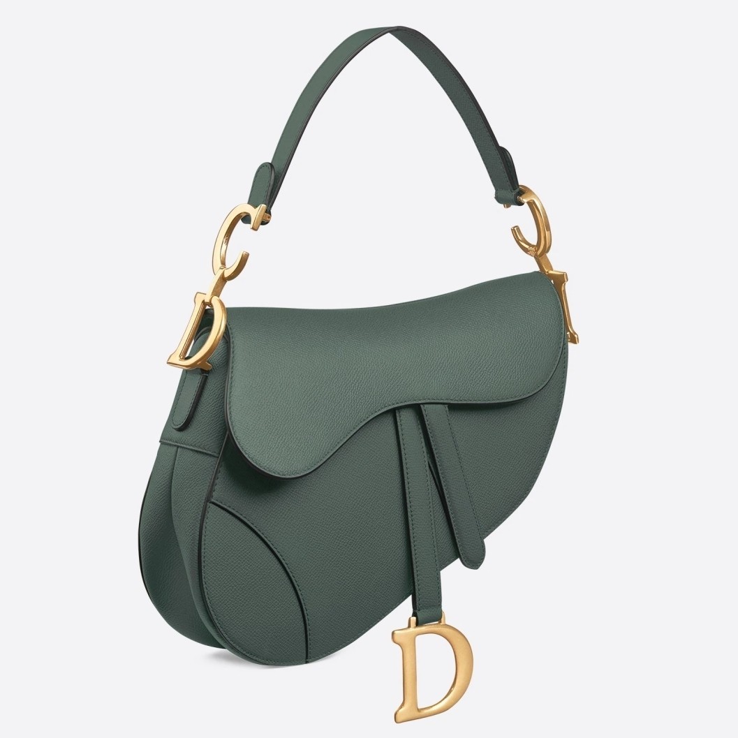 Dior Saddle Bag In Storm Blue Grained Calfskin 546