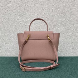 Celine Belt Nano Bag In Vintage Pink Grained Calfskin 094