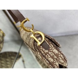 Dior Saddle Bag In Brown Dior Oblique Jacquard 142