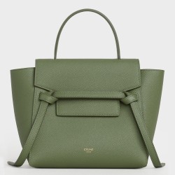 Celine Belt Nano Bag In Light Khaki Grained Calfskin 690