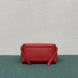 Celine Belt Nano Bag In Red Grained Calfskin 546