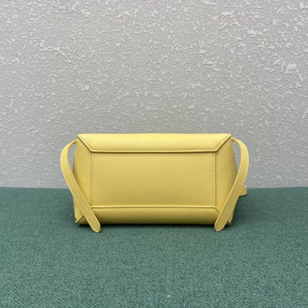 Celine Belt Nano Bag In Yellow Grained Calfskin 976