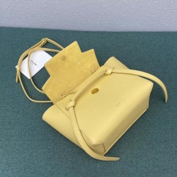 Celine Belt Nano Bag In Yellow Grained Calfskin 976