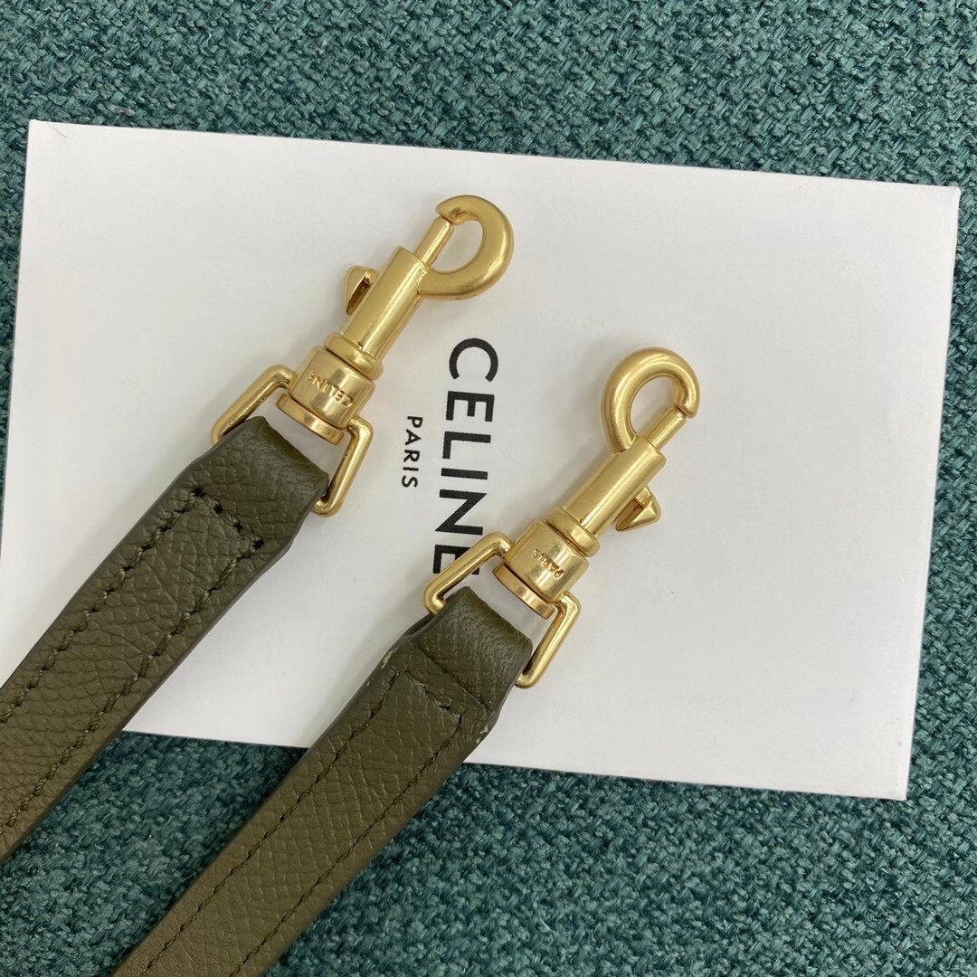 Celine Belt Nano Bag In Army Green Grained Calfskin 007