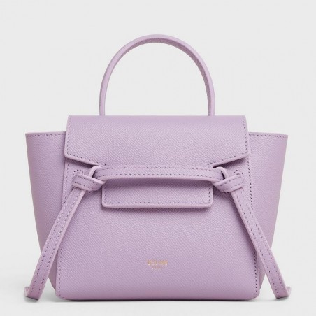 Celine Belt Nano Bag In Lilas Grained Calfskin 704