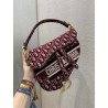 Dior Saddle Bag In Burgundy Dior Oblique Embroidered Velvet 172