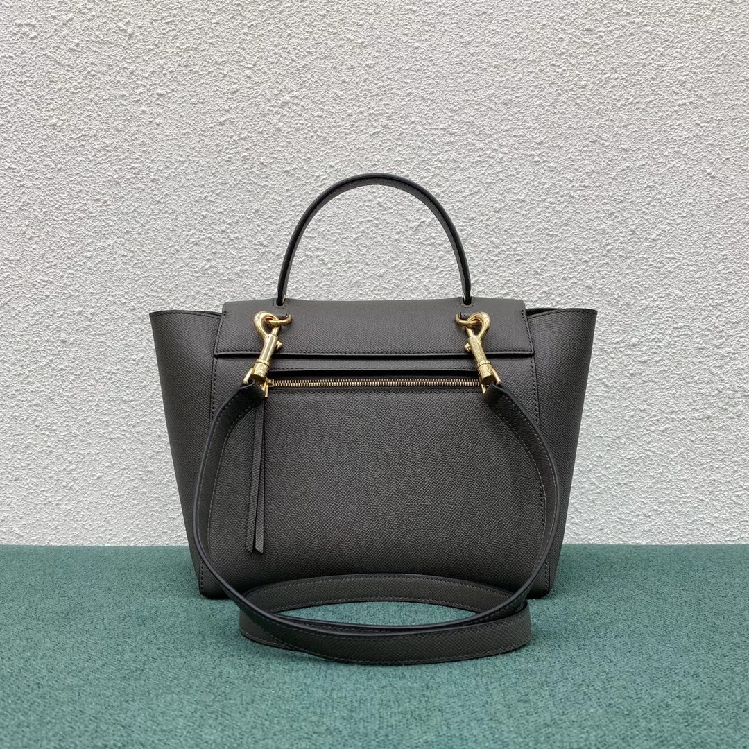 Celine Micro Belt Bag In Grey Grained Calfskin 662