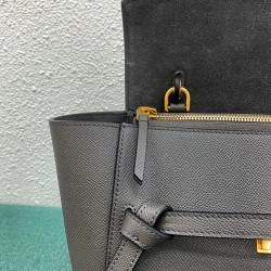 Celine Micro Belt Bag In Grey Grained Calfskin 662