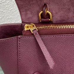 Celine Micro Belt Bag In Bordeaux Grained Calfskin 727