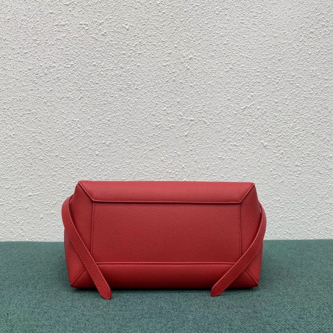 Celine Micro Belt Bag In Red Grained Calfskin 680