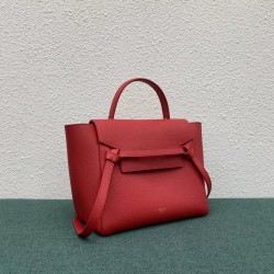 Celine Micro Belt Bag In Red Grained Calfskin 680