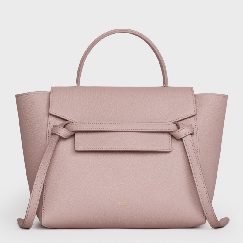 Celine Micro Belt Bag In Vintage Pink Grained Calfskin 568