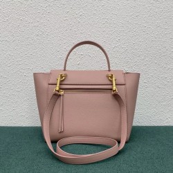 Celine Micro Belt Bag In Vintage Pink Grained Calfskin 568