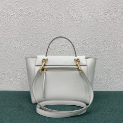 Celine Micro Belt Bag In White Grained Calfskin 737