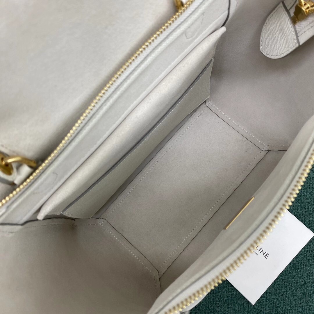 Celine Micro Belt Bag In White Grained Calfskin 737