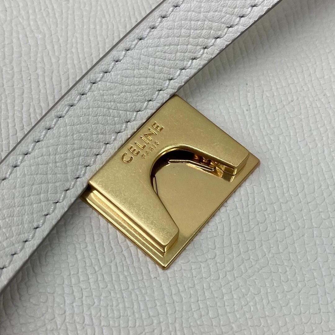 Celine Micro Belt Bag In White Grained Calfskin 737