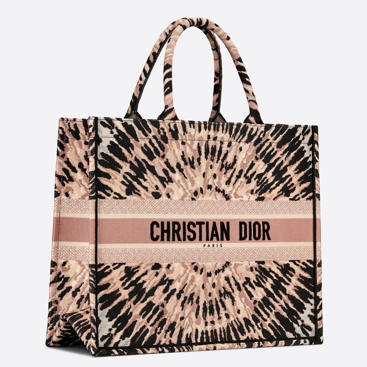 Dior Book Tote Bag In Multicolor Tie Embroidery 248