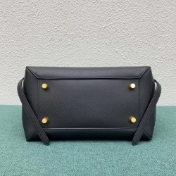 Celine Belt Mini Bag In Black Grained Calfskin 772