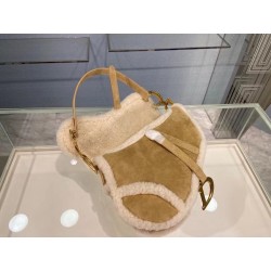 Dior Saddle Bag In Camel Shearling 660