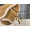 Dior Saddle Bag In Camel Shearling 660