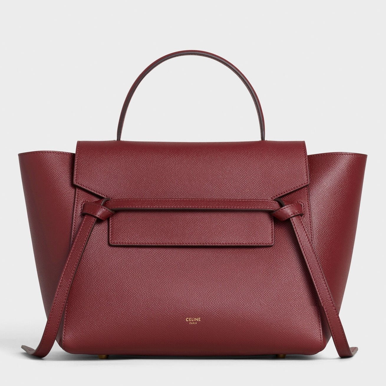 Celine Belt Mini Bag In Bordeaux Grained Calfskin 847