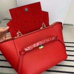 Celine Belt Mini Bag In Red Grained Calfskin 866