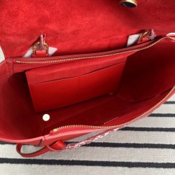 Celine Belt Mini Bag In Red Grained Calfskin 866