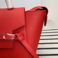 Celine Belt Mini Bag In Red Grained Calfskin 866