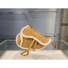 Dior Saddle Bag In Camel Shearling 660