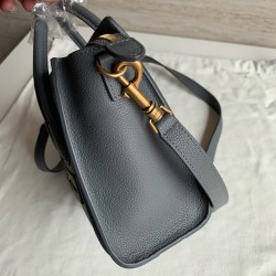 Celine Nano Luggage Tote Bag In Kohl Drummed Calfskin 965