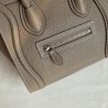 Celine Nano Luggage Tote Bag In Souris Drummed Calfskin 845