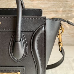 Celine Nano Luggage Tote Bag In Black Smooth Calfskin 922