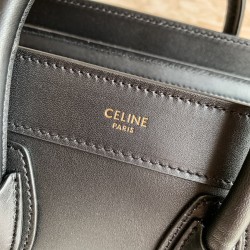 Celine Nano Luggage Tote Bag In Black Smooth Calfskin 922