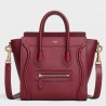 Celine Nano Luggage Tote Bag In Ruby Drummed Calfskin 405