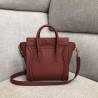 Celine Nano Luggage Tote Bag In Ruby Drummed Calfskin 405