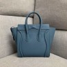 Celine Micro Luggage Tote Bag In Slate Blue Drummed Calfskin 839