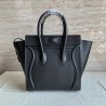 Celine Micro Luggage Tote Bag In Black Smooth Calfskin 863