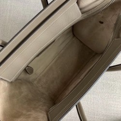 Celine Micro Luggage Tote Bag In Souris Drummed Calfskin 700