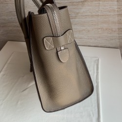 Celine Mini Luggage Tote Bag In Souris Drummed Calfskin 064