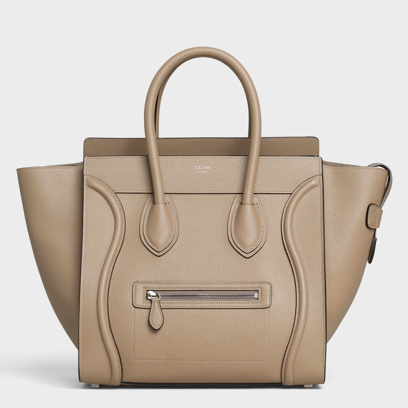 Celine Mini Luggage Tote Bag In Dune Drummed Calfskin 185