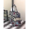 Dior Small Book Tote In Multicolor Mille Fleurs Embroidery 344