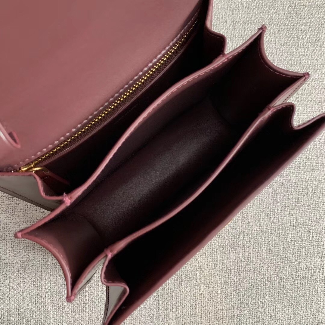 Celine Classic Box Small Bag In Bordeaux Box Calfskin 406