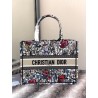 Dior Small Book Tote In Multicolor Mille Fleurs Embroidery 344