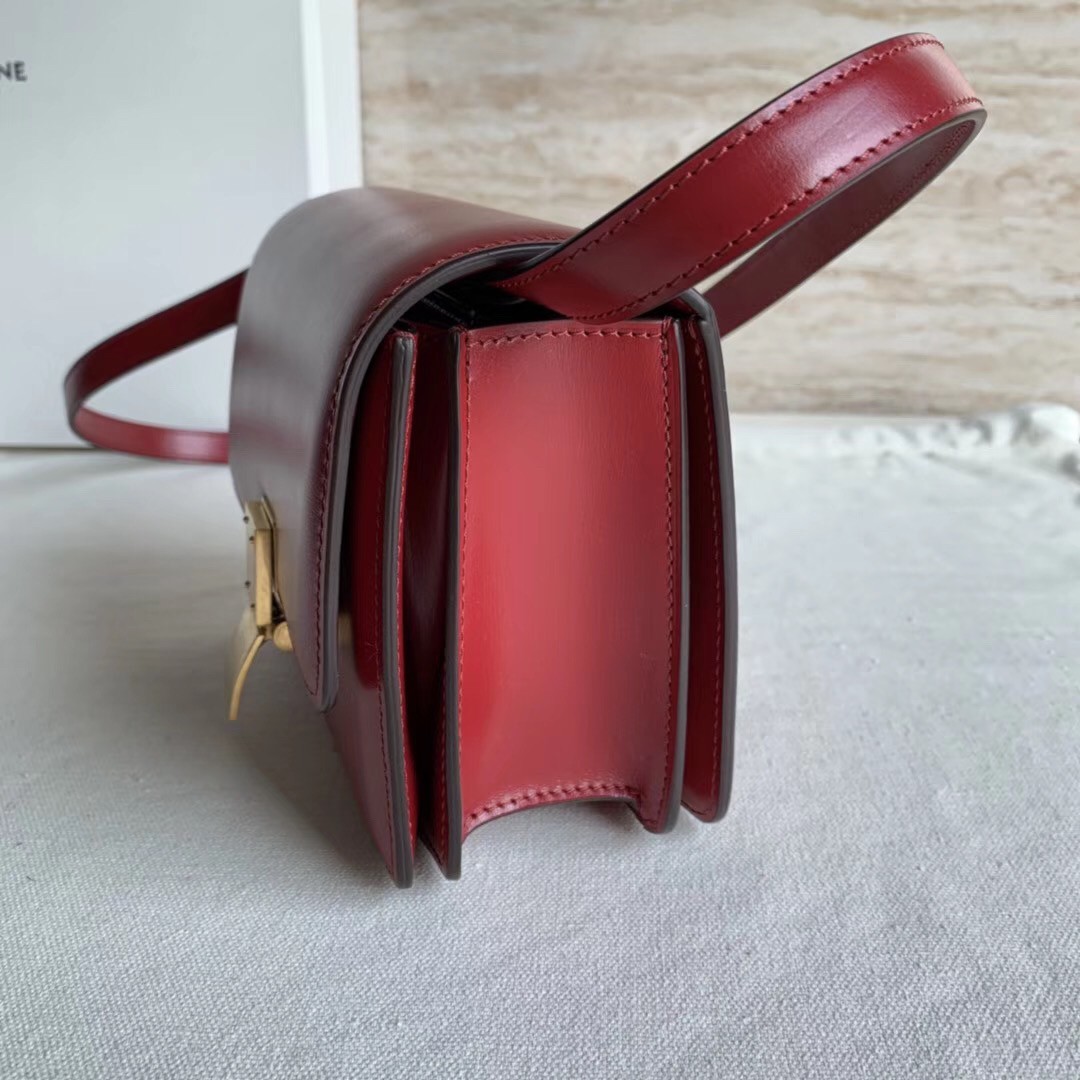 Celine Classic Box Small Bag In Red Box Calfskin 311