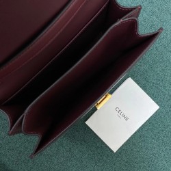 Celine Classic Box Teen Bag In Burgundy Box Calfskin 695