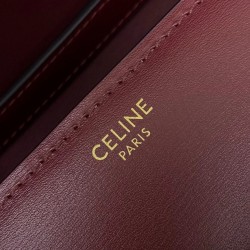 Celine Classic Box Teen Bag In Burgundy Box Calfskin 695